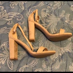 Nude 4” Block Heels Size 7